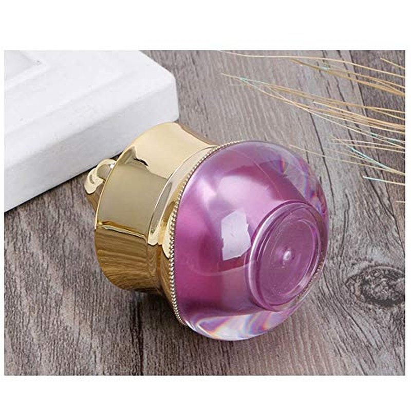 10 Packs 5 gram/5ml Gold Crown Empty Cream Jars Lip Balm Bottles Container Refillable Cosmetic Sample Jars Makeup Plastic Jar with Lid Cosmetic Trial Case for Lotion Creams Eyeshadow(Purple)