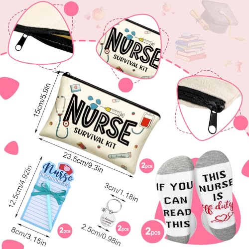 Nurse Appreciation Gift Set with Socks, Cosmetic Bags, Keychains & Notepads - Bulk 36 Pieces
