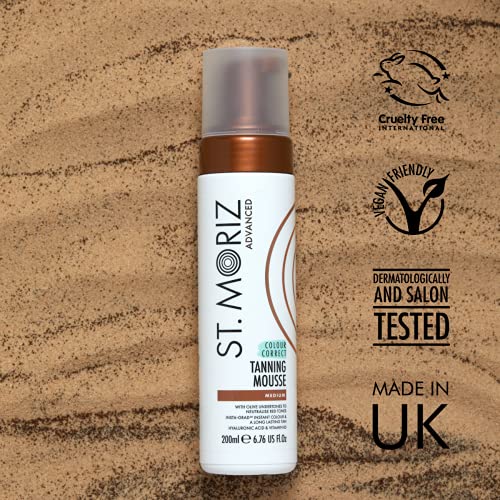 Self Tanning Mousse for Face & Body - Medium with Mitt & Hyaluronic Acid