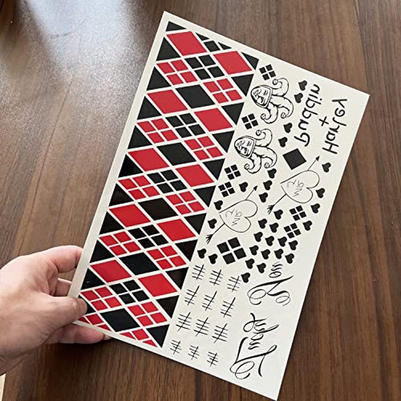 6 Sheets PADOUN Halloween Temporary Tattoo Stickers, Fake Tattoo Stickers for Men Women Full Body Bundle for Costume Cosplay Party Accessory, Large Size 8.2 x 11.6 inches