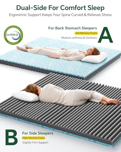 White 3-Inch Full Size Memory Foam Mattress Topper - Pressure Relief & Cooling