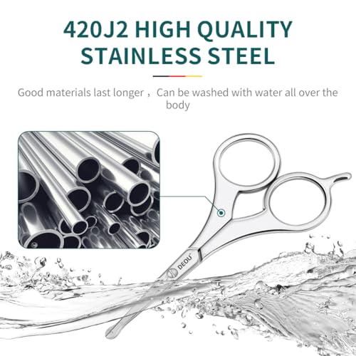 DEOU Nose Hair Trimmer - Paris Tower - Inspired Design with Tail Handle - Premium Stainless Steel - All - in - One Grooming & Multipurpose Shears - Safe, Hygienic & Portable