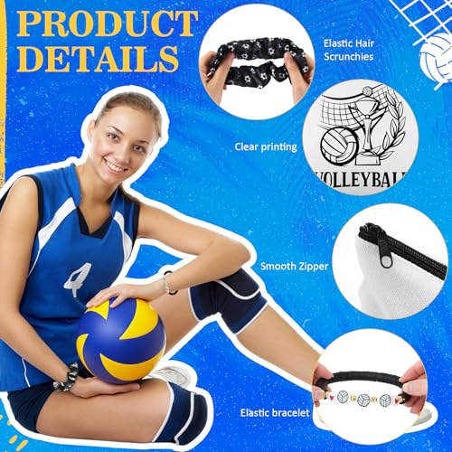 Volleyball Team Gift Set with Cosmetic Bags Mirrors Hair Scrunchies Bracelets - 60 Pieces - Variation of Volleyball