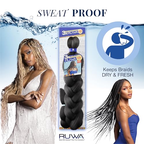 Sensationnel Ruwa Pre-Stretched Braiding Hair 48 Inch - 5 Pack, Medium Brown