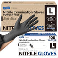 Disposable Nitrile Exam Gloves Black Large - Powder-Free, 1000 Count