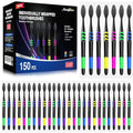 150 Pack Soft Bristle Disposable Travel Toothbrushes - Individually Wrapped for Adults & Kids