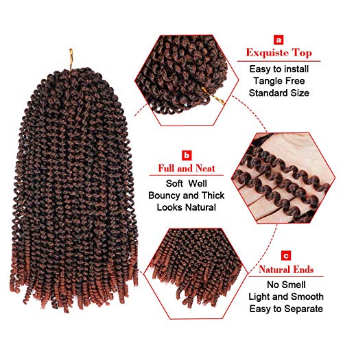 16 Inch Spring Twist Crochet Hair for Butterfly Locs - T1B 350 Variation