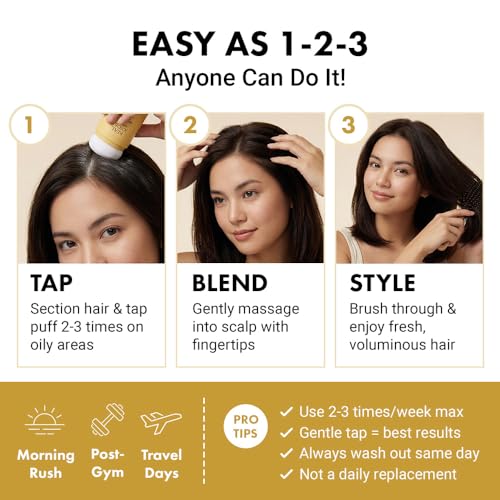 Dry Shampoo Powder for Oily Hair - No Aerosol, Vegan, Travel Size