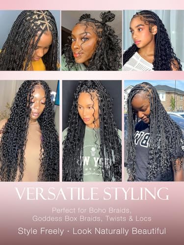 Deep Wave Human Hair for Braiding - 24 Inch Natural Black, 2 Bundles