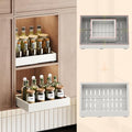 White Expandable Pull Out Cabinet Organizer 11-18 Inch Width, 10-13 Inch Depth