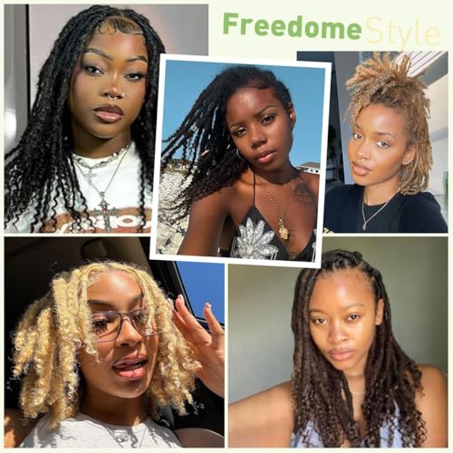 POUWENEY 12in Human Hair Curly Dreadlock Extensions - 50 Strands, 1b / 12 Inch