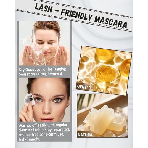 Mascara for Older Women 60 Plus,2PCS Brown Mascara Waterproof Volume and Length for Mature Women, Lengthening - Thin Long Lasting No Clumps Volumizing Mascaras Primer Ideal for Sensitive Eyes 02