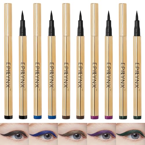 Liquid Eyeliner - Hypoallergenic Eyeliner with Fine Brush Tip, Long-Lasting Waterproof Eye Liner - Cruelty-Free, Vegan, Hypoallergenic, Gluten-Free, Smooth Liquid Eye Liner, 5 Shades 2mL each Gift Set