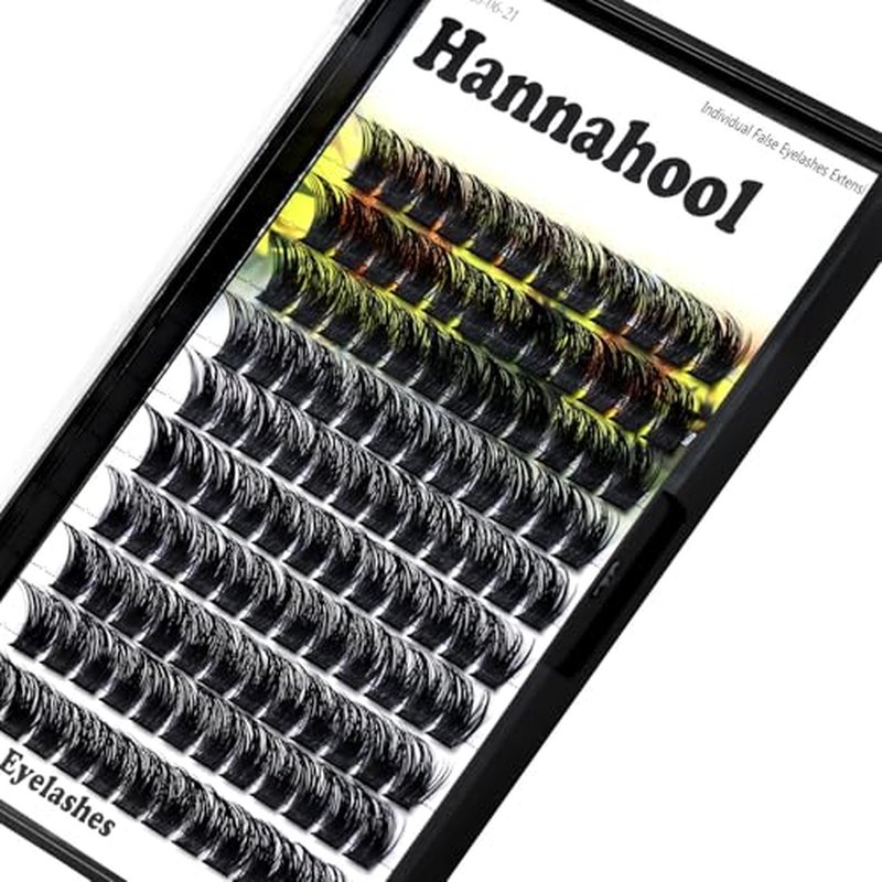 Large Pack Wide Stem Cluster Eyelashes D Curl 10-20mm Available Handmade D Curl Wide Stem Individual False Eyelashes 5D Volume DIY Eye Lashes Extensions Beauty Tools (12mm)