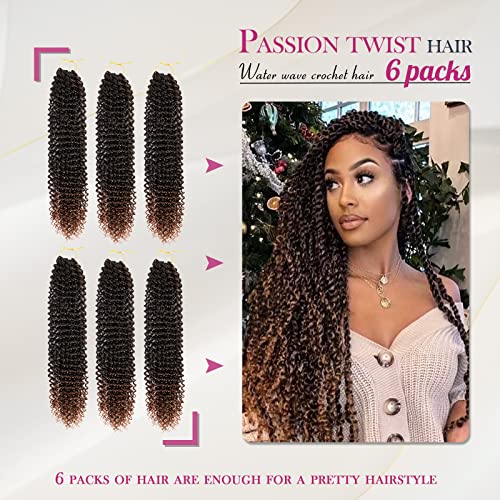 Dansama Passion Twist Water Wave Crochet Hair 18 Inch - Pack of 6, T1B/30