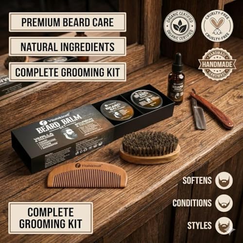 Men's Beard Balm Set with Sandalwood & Cologne Scents - 2 Pack