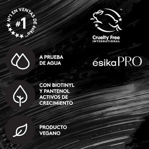 Esika Pro Mega Full-Size Waterproof Mascara for Visibly Longer and Lighter Eyelashes, Color: Black
