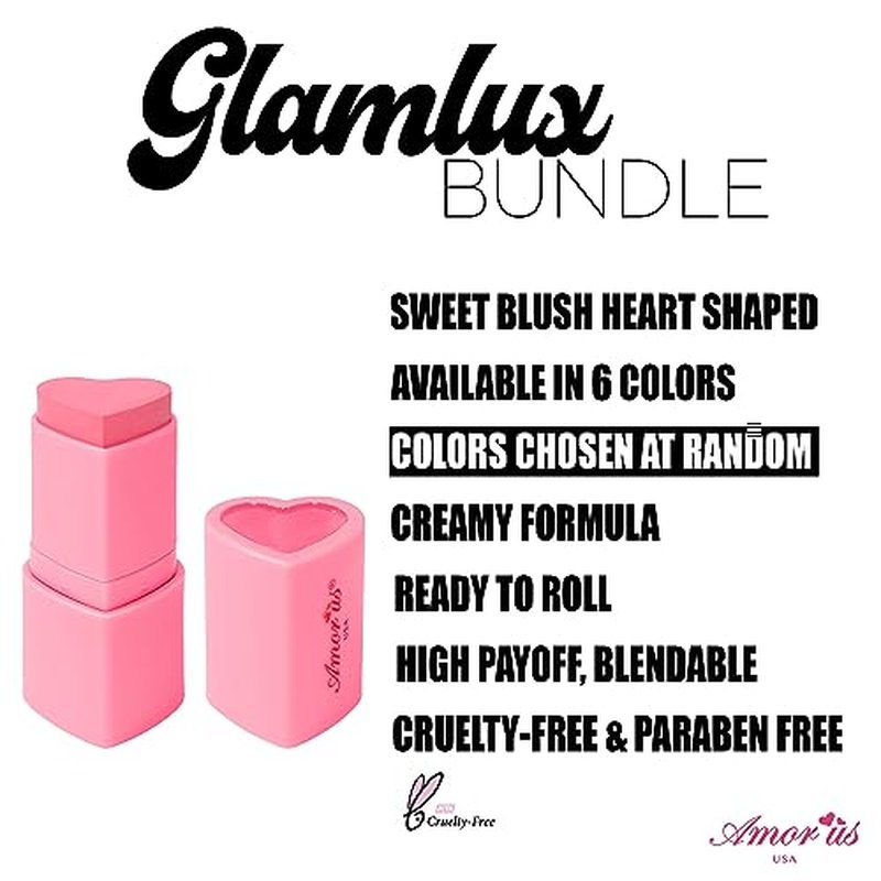 Beauty Bundle Mystery Makeup Sets Kitty Twinkle Eyes Patches, Amorus Matte Sweet Blush Stick, All Day Setting Spray & Beauty Treats Ombre Lip Treatment Gifts