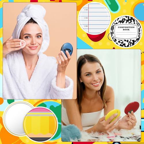 Thyle 72 Pcs Colorful Teacher Compact Mirror Gifts Bulk - Back to School