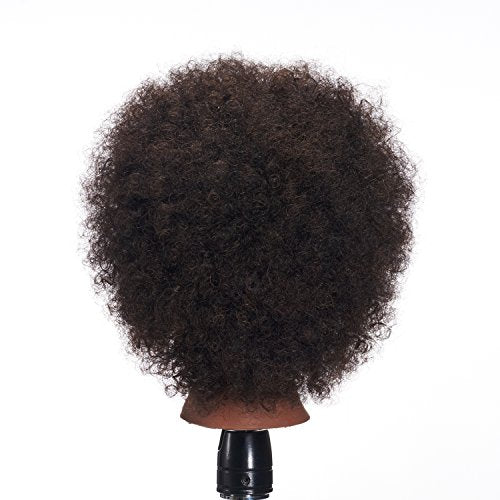 Mannequin Head with 100% Human Hair Afro Style - Cosmetology Doll Model 92092B0210