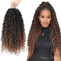 14 Inch Faux Locs Crochet Hair 8 Pack Goddess Locs with Curly Ends - 1B/30