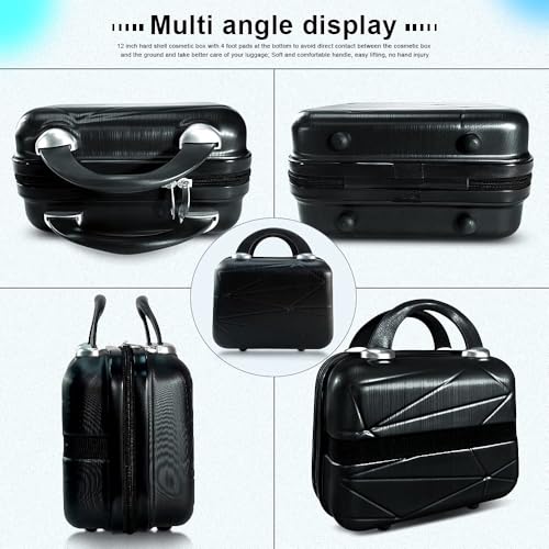 GigabitBest 12 Inch Multi-Purpose Waterproof Hard Shell Makeup Case (H003-Black-12 Inch)