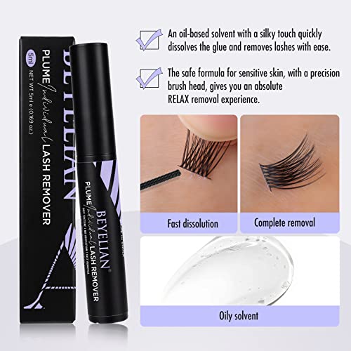 BEYELIAN Lash Remover, Cluster Lash Glue Remover for DIY at Home Non-irritating Mascara Wand 10g (2 Pack)