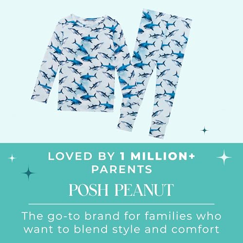 Sharks Boys Pajamas Set - Toddler Long Sleeve PJs for Kids 5-6 Years