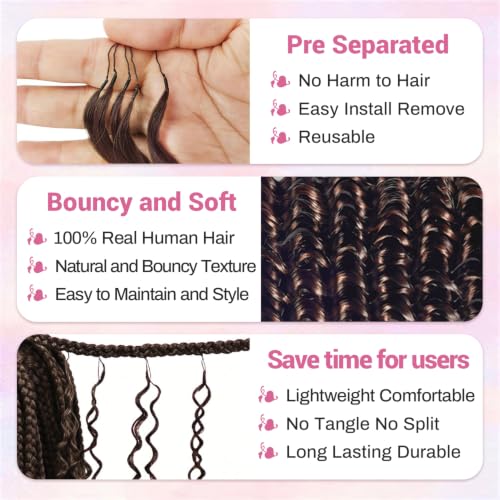 Deep Wave Crochet Human Hair 18 Inch Pre‑Looped 60g - Brown Miracle Knots 4# Variation