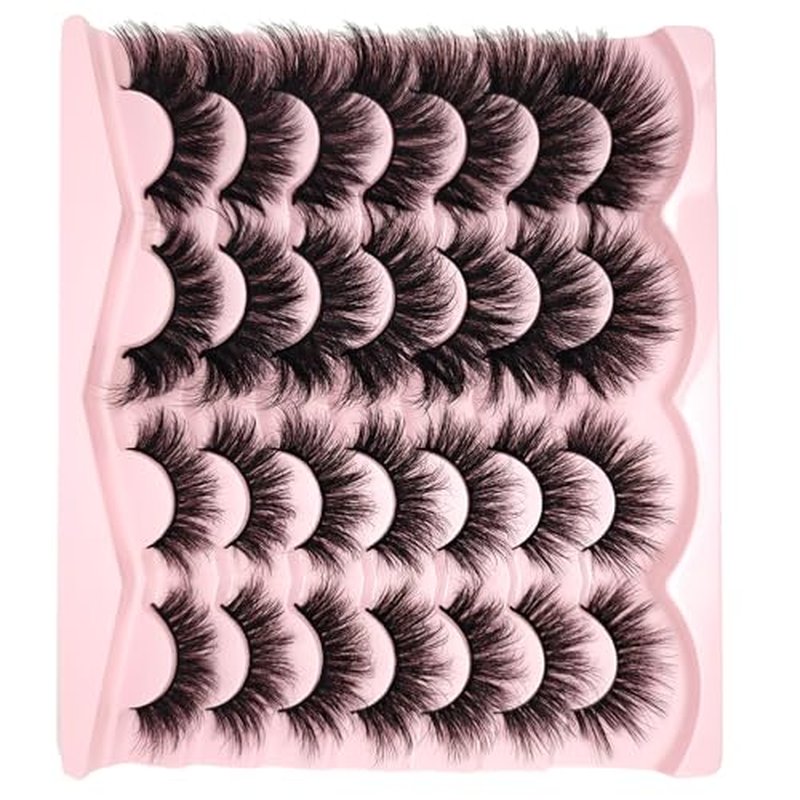 25mm Lashes Mink Fluffy Lashes Wispy C Curl Faux Mink 3D Strip Long Dramatic Eyelashes Pack (6930)