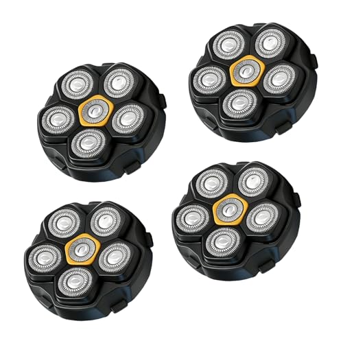 Magnetic 6-Blade Replacement Heads for Electric Shavers - 4 Packs, Waterproof & Hypoallergenic
