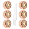 acial Hair Remover Replacement Heads Generation 2, Double Halo Replacement Heads for Finishing Touch Facial Hair Removal for Women, 18K Gold-Plated Replacement Heads for Facial Hair Remover (6 PCS)
