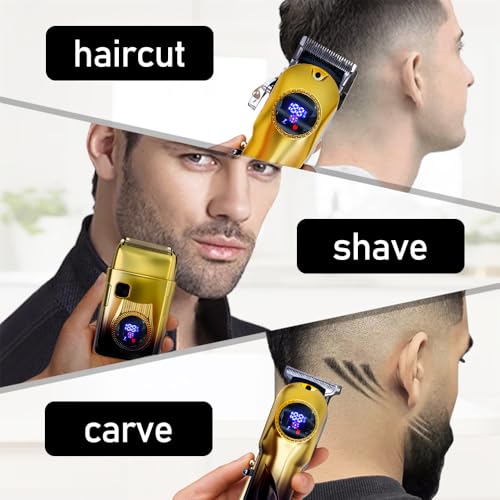 Professional Hair Clippers for Men - Hair Clippers & Hair Trimmer & Beard Trimmer and Nose Hair Cutter, Hair Cutting Kit with LCD Display Clippers for Men Father