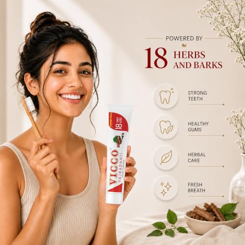 Herbal Toothpaste for Oral & Gum Care - Fluoride-Free, 70 Years Ayurvedic Tradition, 3.53 oz (5 Pack)