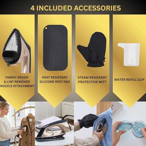 Gold 2-in-1 Iron & Garment Steamer with Detachable Soleplate - 1600W