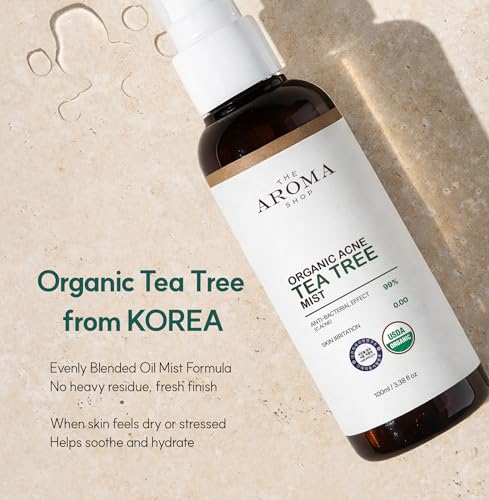 The Aroma Shop Organic Tea Tree & Rose Mist - Sensitive Skin Body & Face Spray - 3.38 fl oz (Variation 1)
