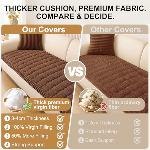 Pet Couch Cover for Dogs - Non Slip Washable Sofa Protector 35.4x95 Brown