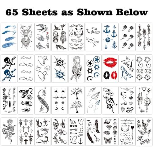 Cerlaza 300 styles Temporary Tattoos For Adults Women Men, Fake Henna Tattoos Stickers Waterproof, Long Lasting Realistic Tatuajes Temporales-65 Sheets