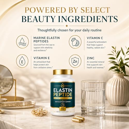 Elastin Peptide Skin Tightening Supplement for Skin Elasticity - 60 Capsules