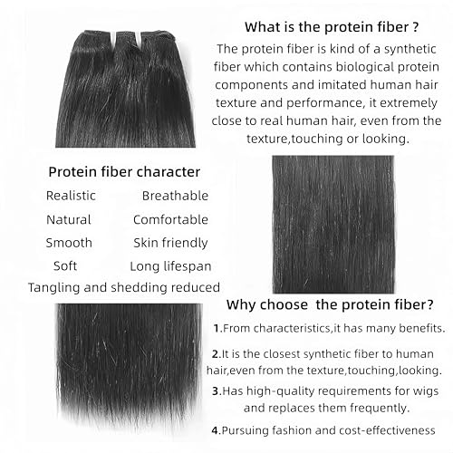LUHLTHAR 3 Bundles Yaki Straight Hair Extensions 20/22/24 Inch Natural Look