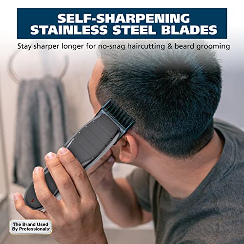 Cordless Hair Clipper and Shaver Kit with 12 Attachments - Lithium-Ion Rechargeable