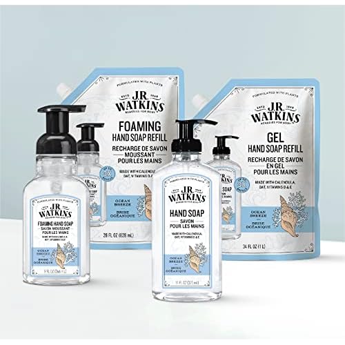 J.R. Watkins Foaming Hand Soap with Pump Dispenser, Moisturizing Foam Hand Wash, All Natural & Foaming Hand Soap with Pump Dispenser, Moisturizing Foam Hand Wash, All Natural