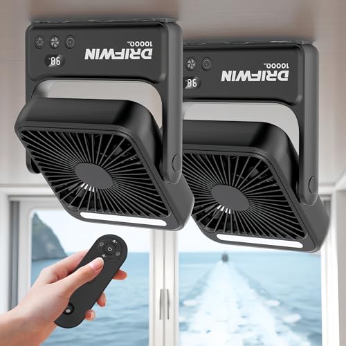DRIFWIN Cruise Approved Portable Magnetic Fan with Night Light, 10000mAh Travel Fan