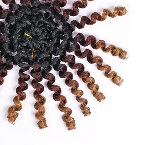 Luoyudu 8 Inch Wand Curl Crochet Hair T1B/27/30 - 5 Pack Jamaican Bounce Extensions