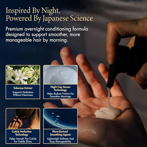 Night Repair Shampoo & Conditioner Set for Damaged Hair - Sulfate-Free, Frizz Control & Hydrating - Japanese Hair Care with Neroli & Jasmine - 10.1 fl oz / 10.5 oz