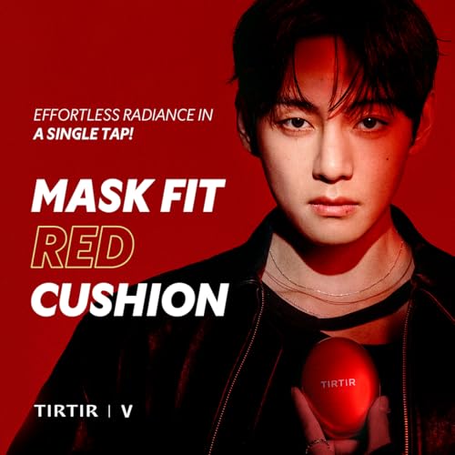 TIRTIR Mask Fit Red Cushion Foundation | Full coverage, Weightless, Skin fit, Satin Glow Finish, Korean Makeup BB Foundation, beauty, Tattoo cover up, Buildable (#23N Sand, 0.63 Fl Oz)