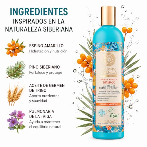 Organic Sea Buckthorn Shampoo for Normal to Dry Hair - 400ml Natural Nourishing Hair Care