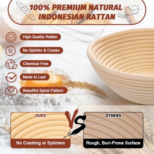 Sourdough Starter Kit with Enamel Pot - Complete Bread Baking Supplies, Proofing Baskets & Starter Jar - Variation of THIS listing