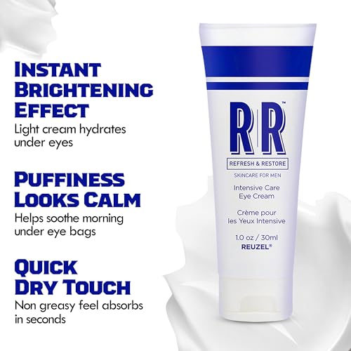 REUZEL Intensive Eye Care Cream, Brightens Up Eyes, Reduce Dark Circles, Lightweight, Hydrating, Vegan and Anti-Aging Formula, Fragrance Free, 1 oz