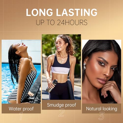 MAKI YIKA Microblading Eyebrow Pencil, Waterproof Eyebrow Pen with 4 Tip Brow Pen and Precise Brow Pencil to Create Natural Hair-Like Brows with Dual-ended Eyebrow Brush (A-Brown)